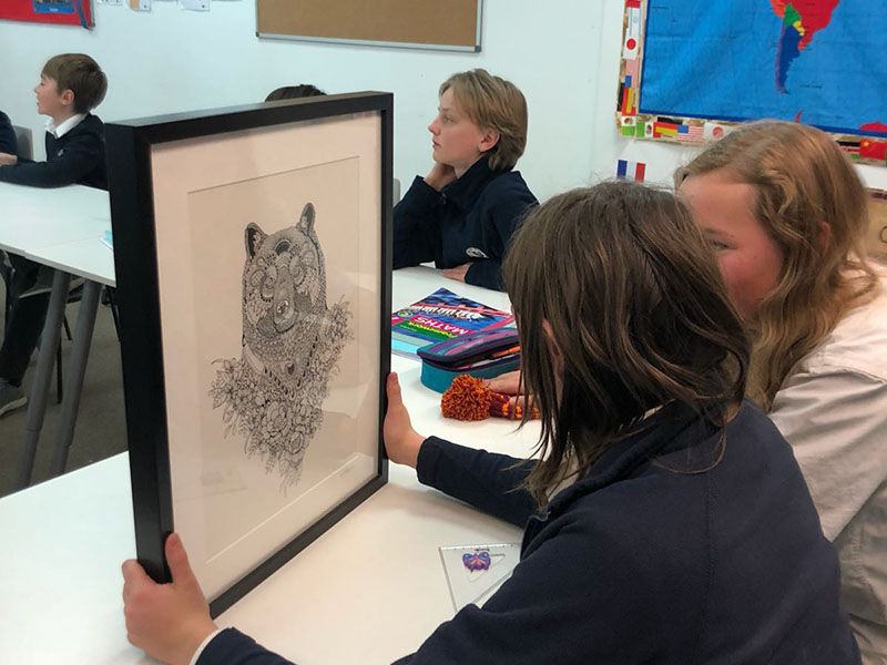 CLASSES E AND F GET A VISIT FROM RENOWNED ARTIST IN VERBIER, ROSALIND MONKS